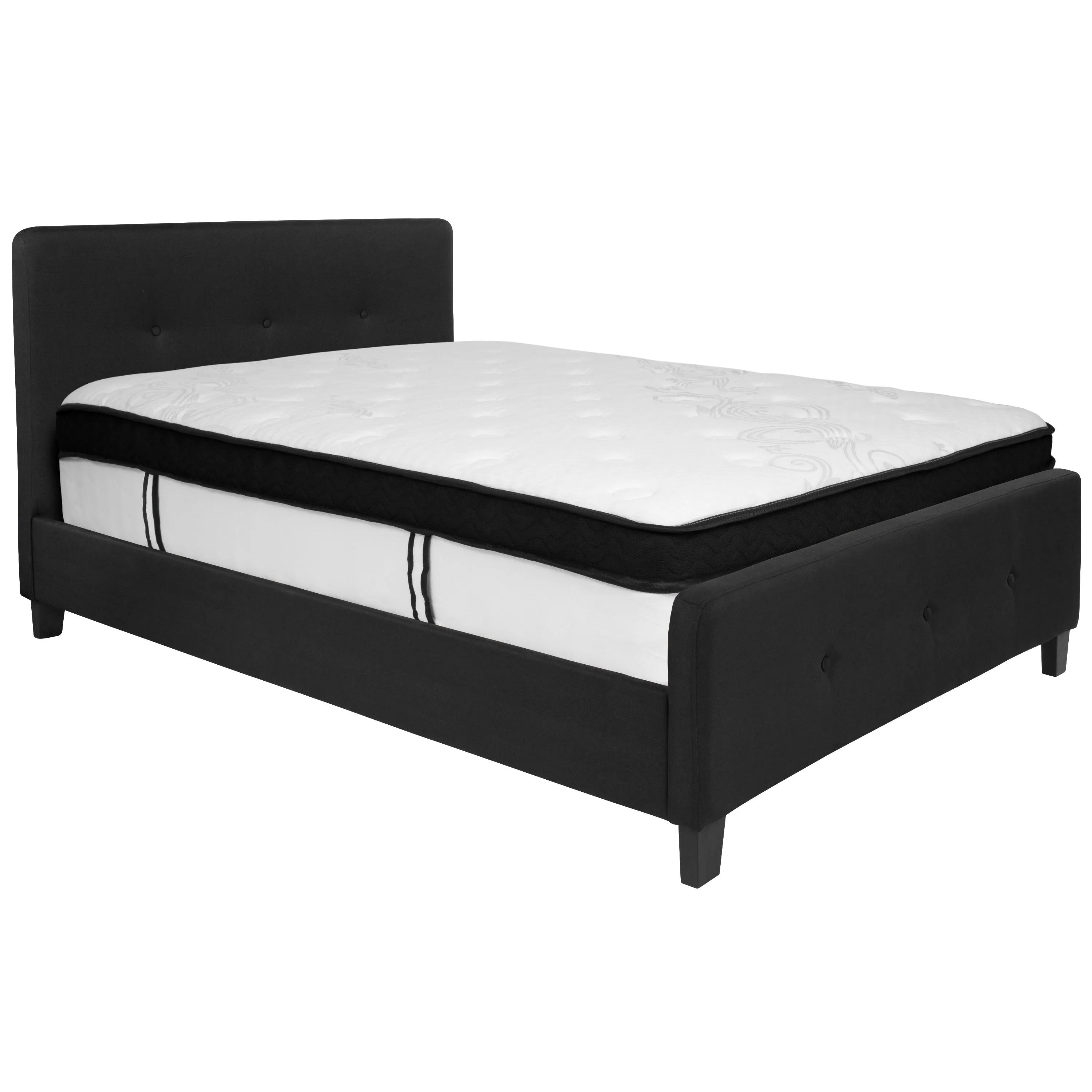 Full Platform Bed Set-Black HG-BMF-22-GG