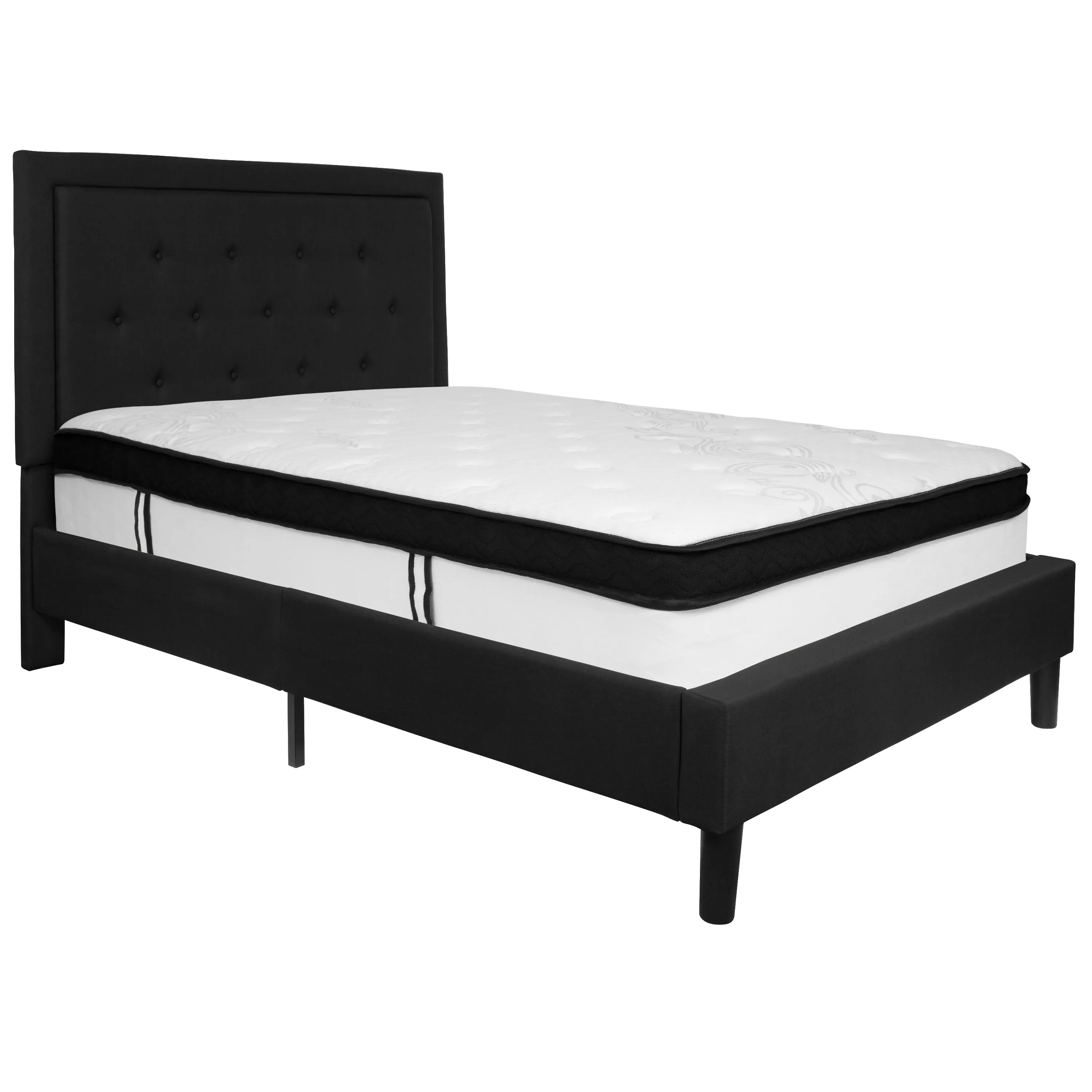 Full Platform Bed Set-Black SL-BMF-22-GG