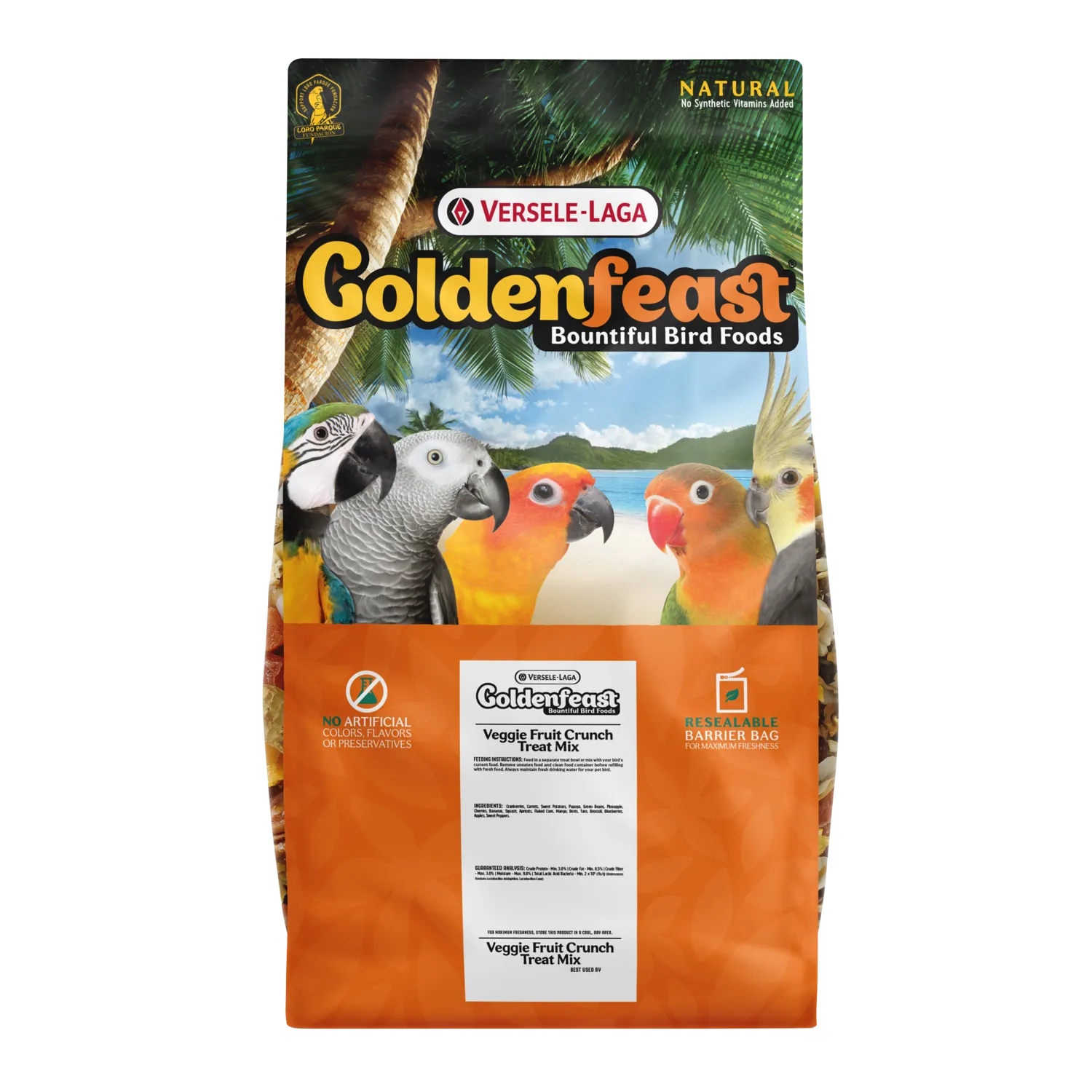 Goldenfeast Veggie Fruit Crunch Treat Mix for Large Birds