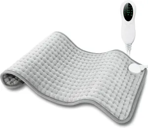 Heating Pad for Period Cramps & Back Pain Relief, LANVA Fathers Day & Birthday Gifts for Dad Mom Women Men, Neck and Shoulders Heat Pad with10 Heat Settings, ETL Certified, 12"x24", Light Gray