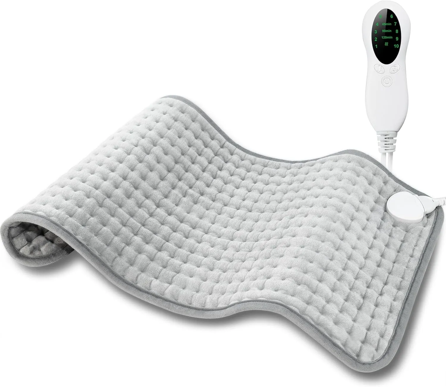 Heating Pad for Period Cramps & Back Pain Relief, LANVA Fathers Day & Birthday Gifts for Dad Mom Women Men, Neck and Shoulders Heat Pad with10 Heat Settings, ETL Certified, 12"x24", Light Gray