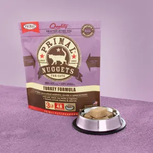 *In Store Only* Primal Feline Raw Frozen Nuggets Turkey 3lb