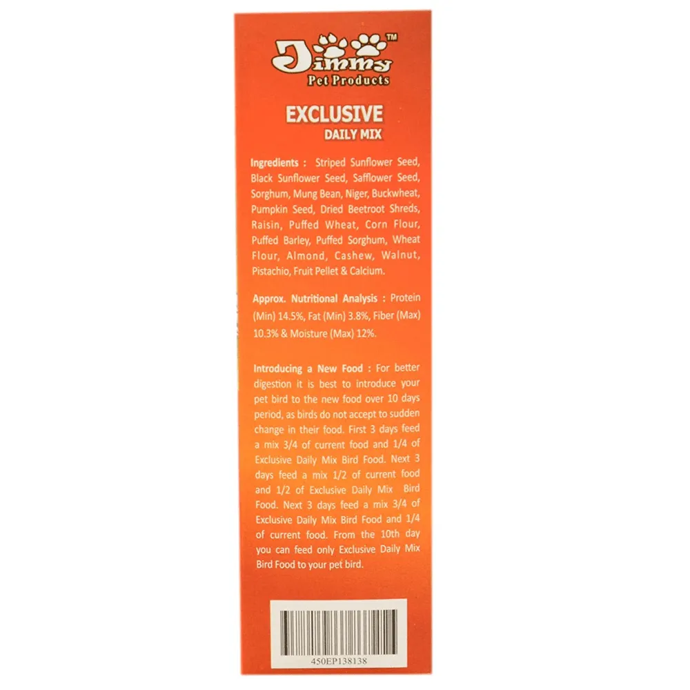 JiMMy Exclusive Daily Mix Parrot Food (Limited Shelf Life) (Buy 1 Get 1)