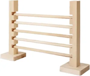 Jump Bar, Wooden Toy Indoor Outdoor Bunny Toy,Interactive Exercise Obstacle Training Games,Adjustable Height Jump Hurdle Bar for Pet Bunny Exercise