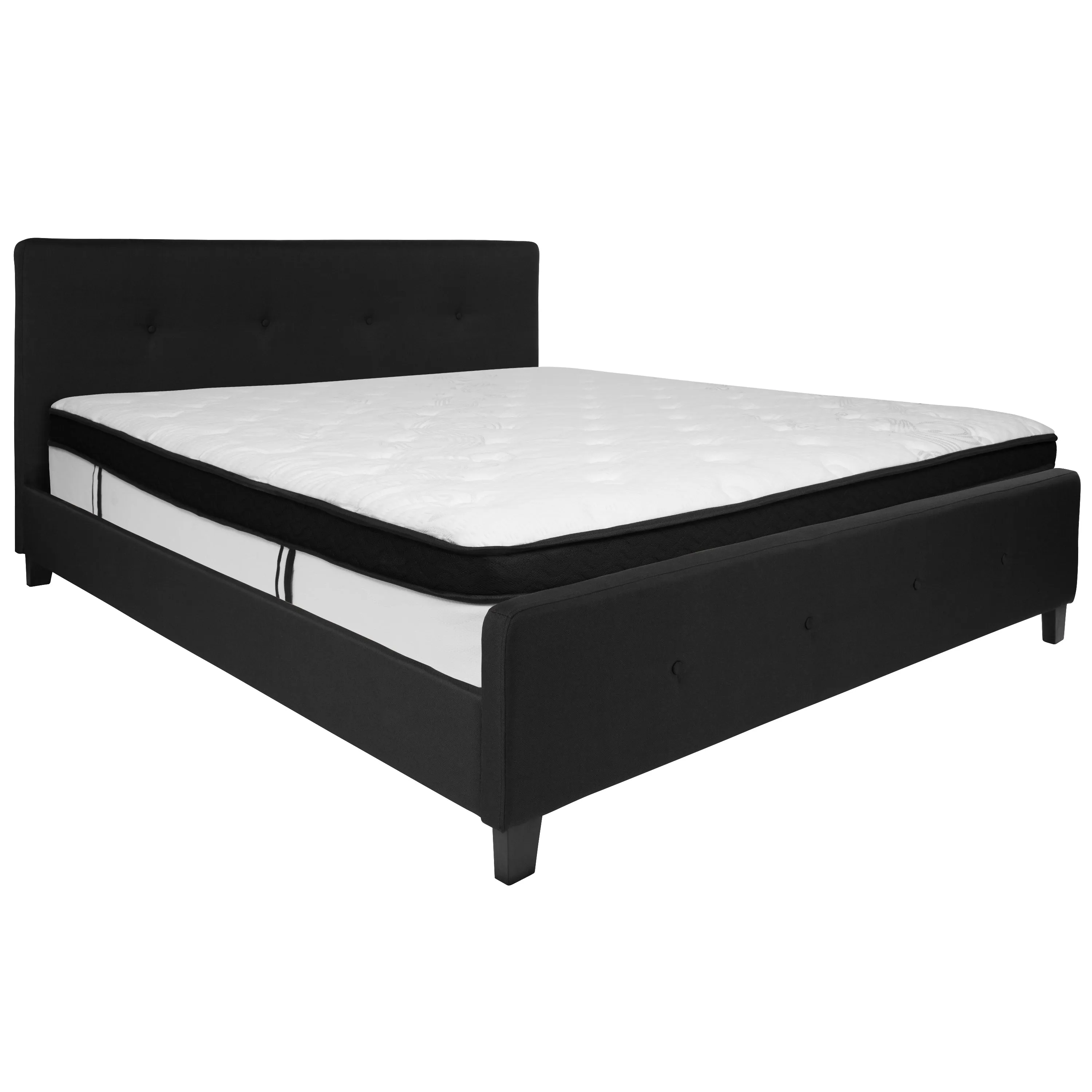 King Platform Bed Set-Black HG-BMF-24-GG