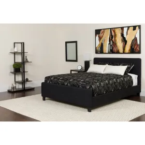 King Platform Bed Set-Black HG-BMF-24-GG