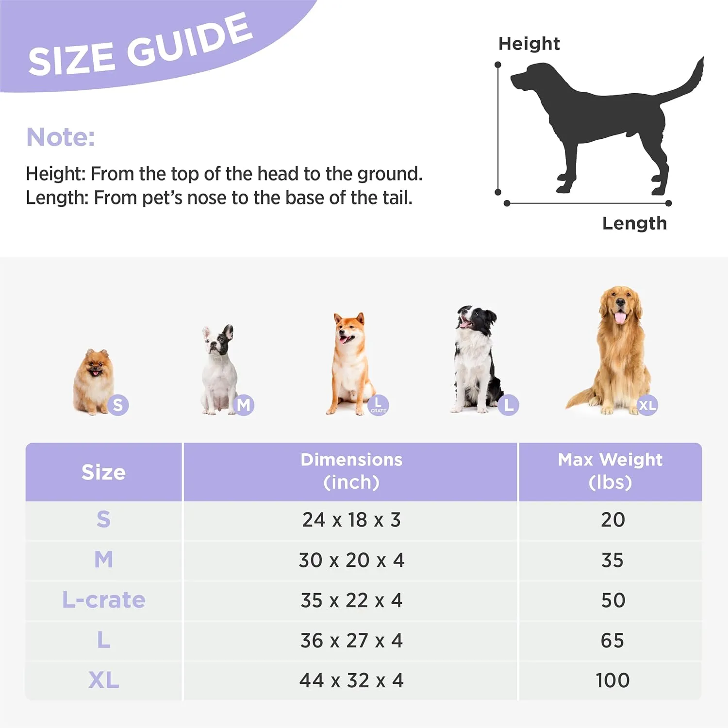 Lesure Cute Orthopedic Dog Bed for Crate, Large Waterproof Chic Flat Pet Beds with Removable Washable Cover, Fuzzy Thick Egg Crate Foam Pet Mat for Indoor Dogs (35" x 22", Cream)