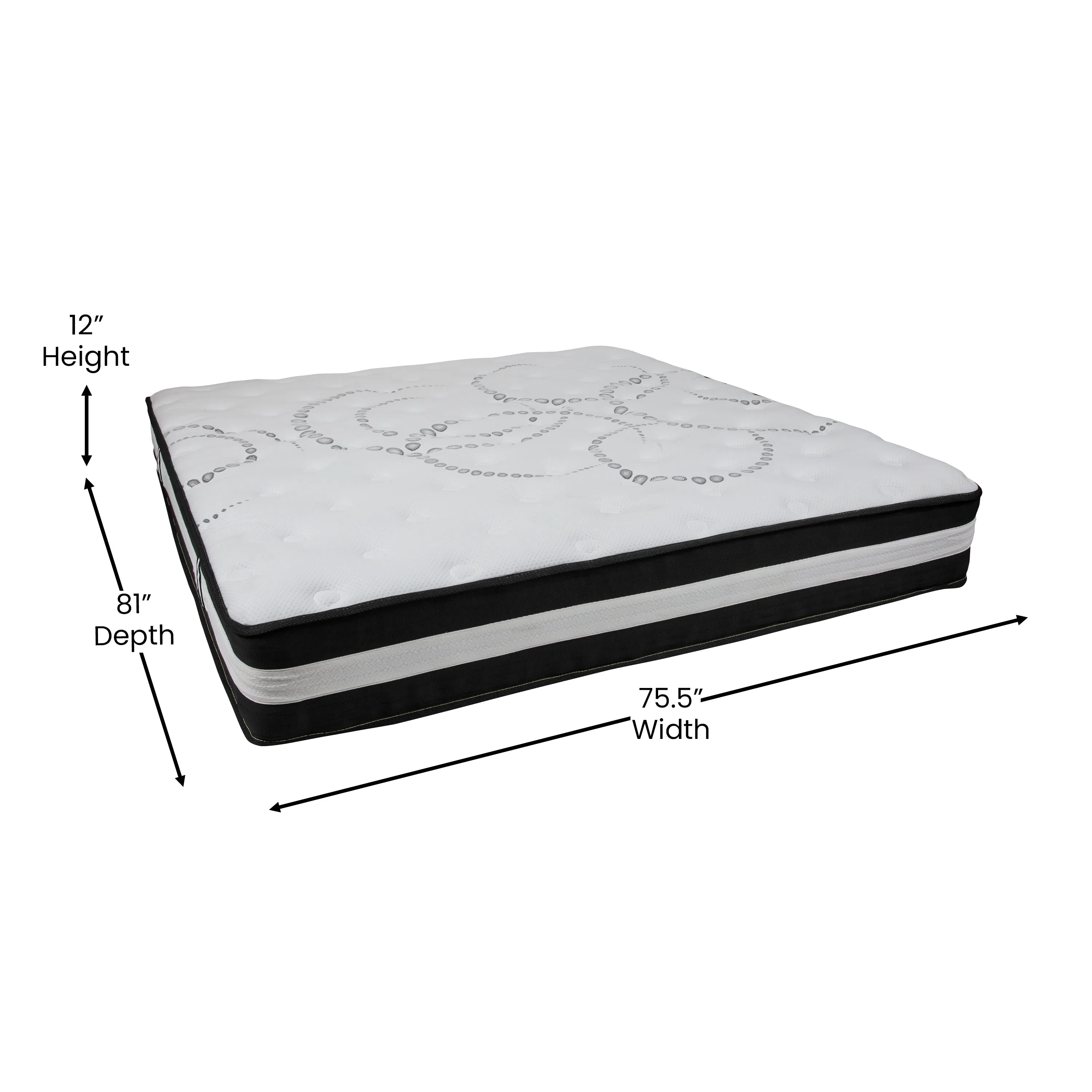 Mattress, Frame & Topper Set XU-BD10-12PSM3M35-K-GG