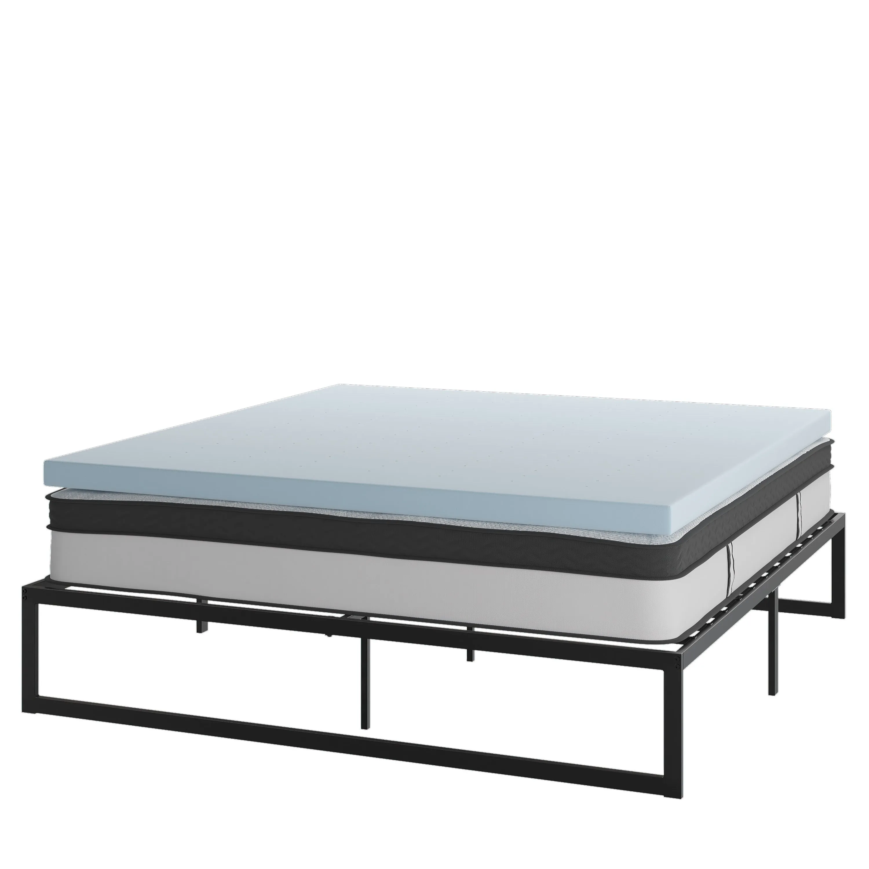 Mattress, Frame & Topper Set XU-BD10-12PSM3M35-K-GG