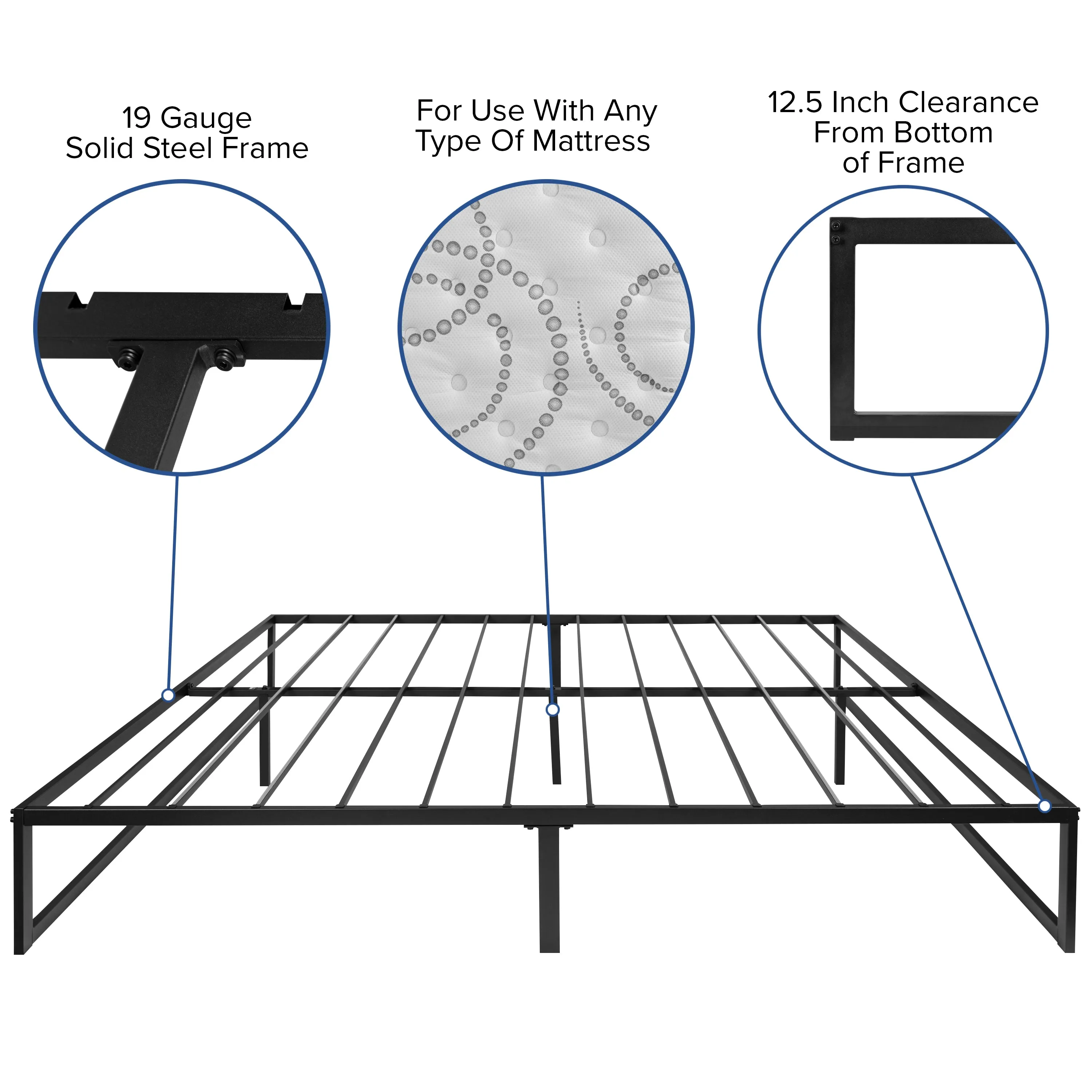 Mattress, Frame & Topper Set XU-BD10-12PSM3M35-K-GG