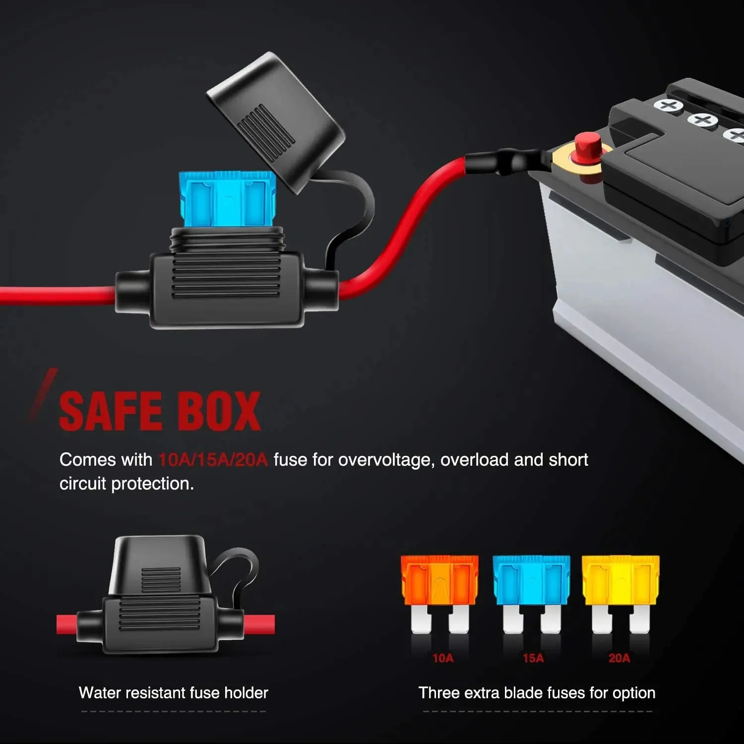 Nilight 14AWG Wiring Harness Kit - 1 Lead Heavy Duty 12V On-Off Switch Power 40 Amp Relay Blade Fuse for Off Road LED Work Light Bar, 2 Years Warranty