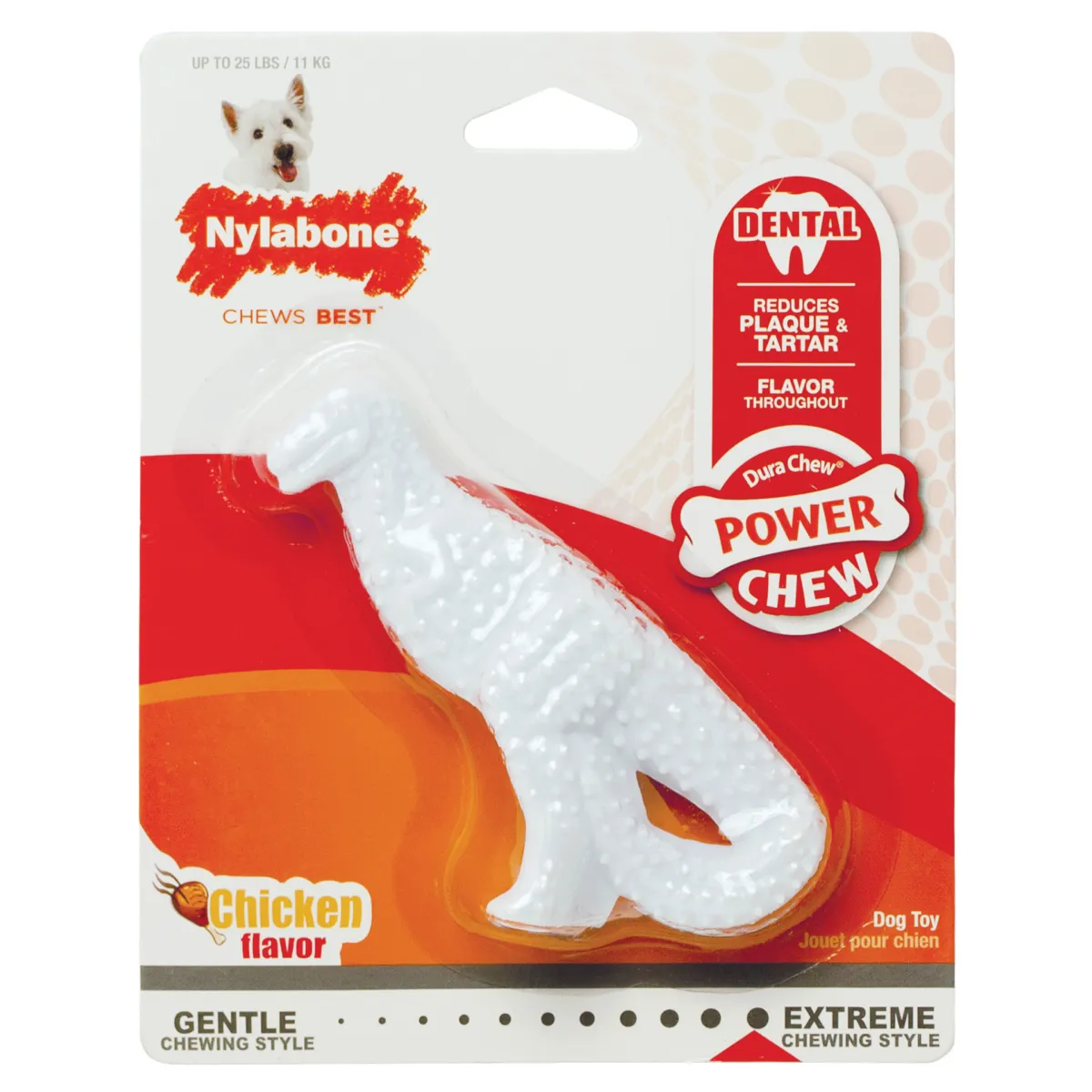 NYLABONE Power Chew Dental Dinosaur Dog Toy