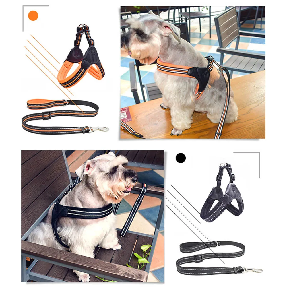 PAWS ASIA Factory Reflective Breathable Mesh Tough Tactical Dog Harness Set