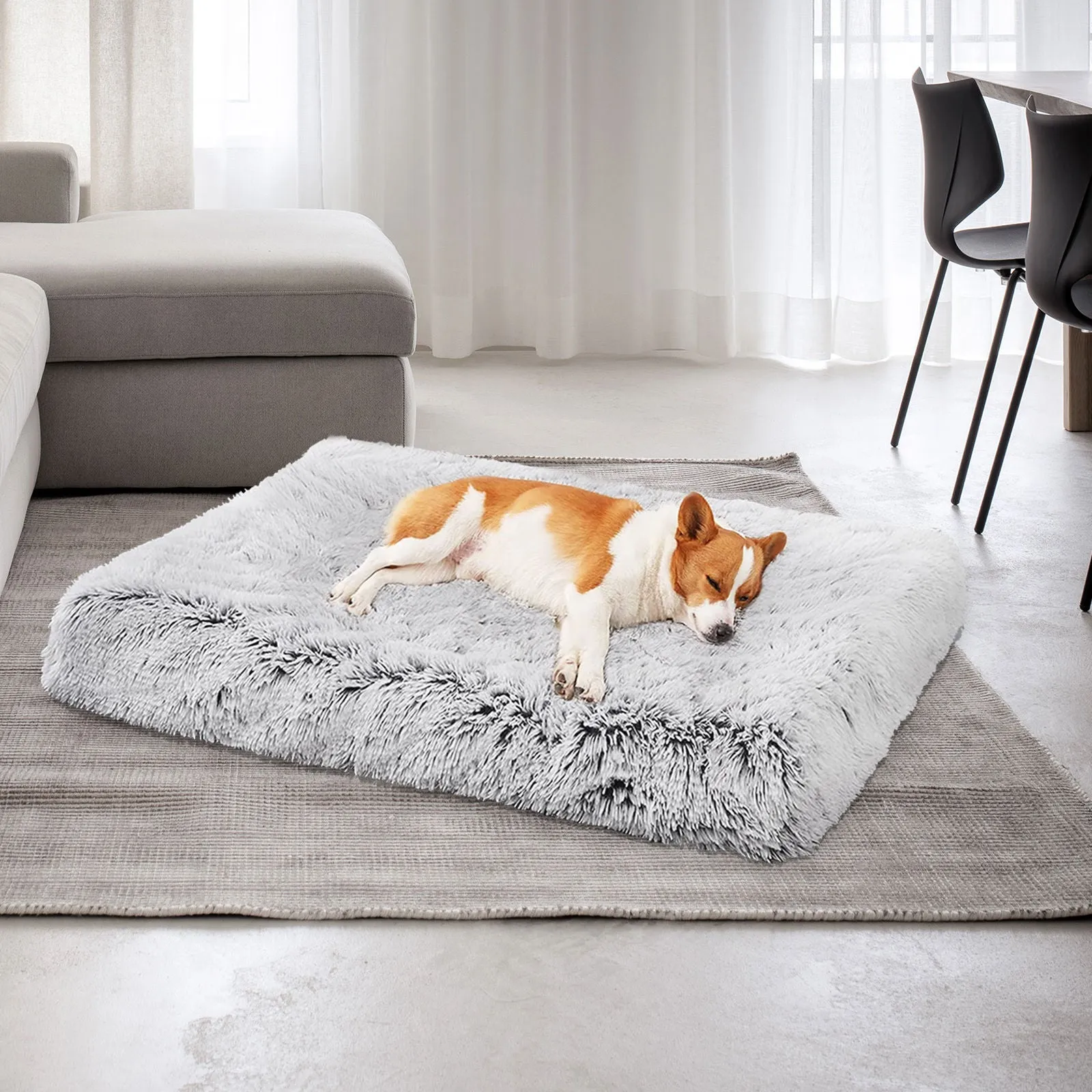 Pet Dog Crate Cage Kennel Bed Mat Sleeping Pad Fluffy Plush Soft Washable XXL