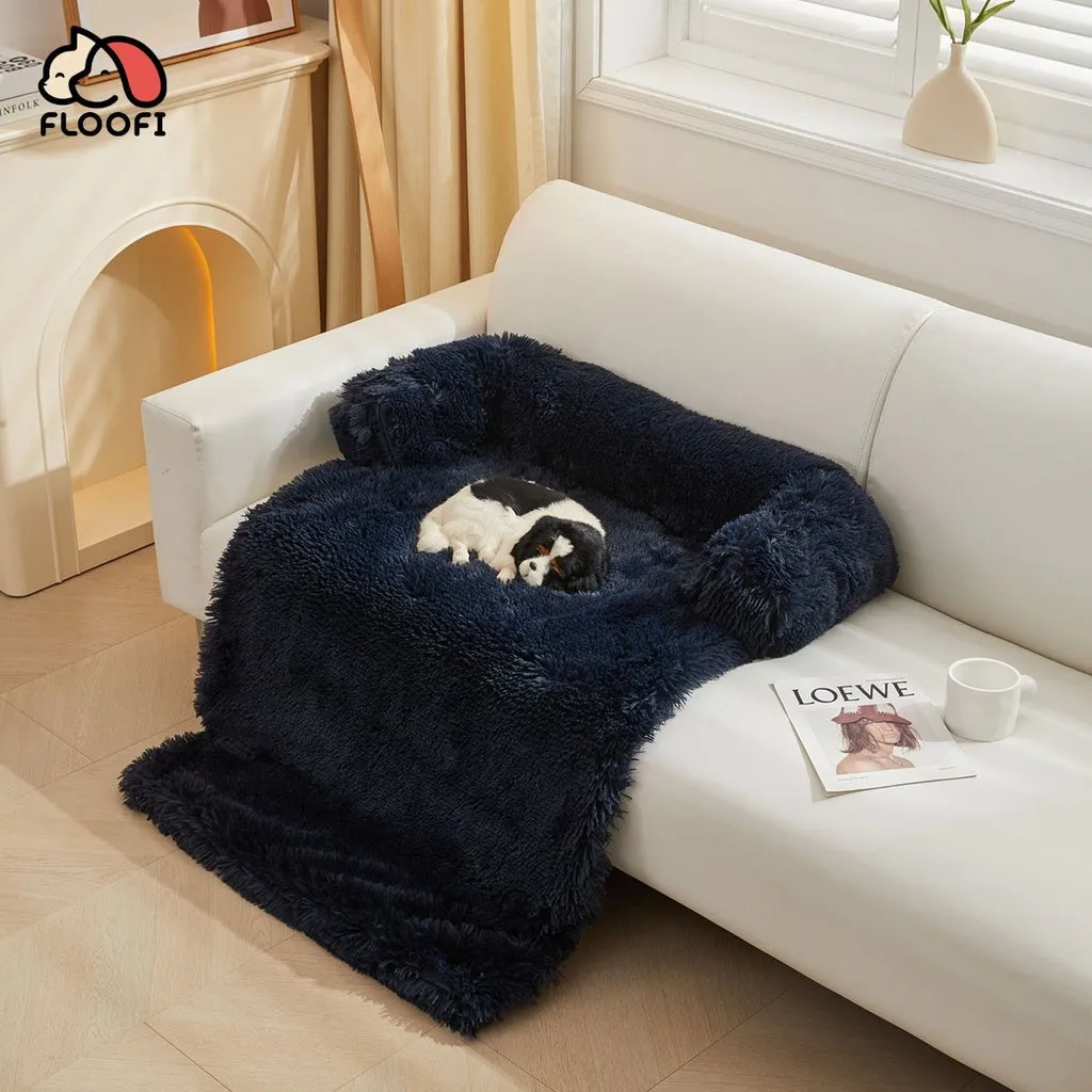 Pet Sofa Cover Soft with Bolster XL Size (Dark Blue)