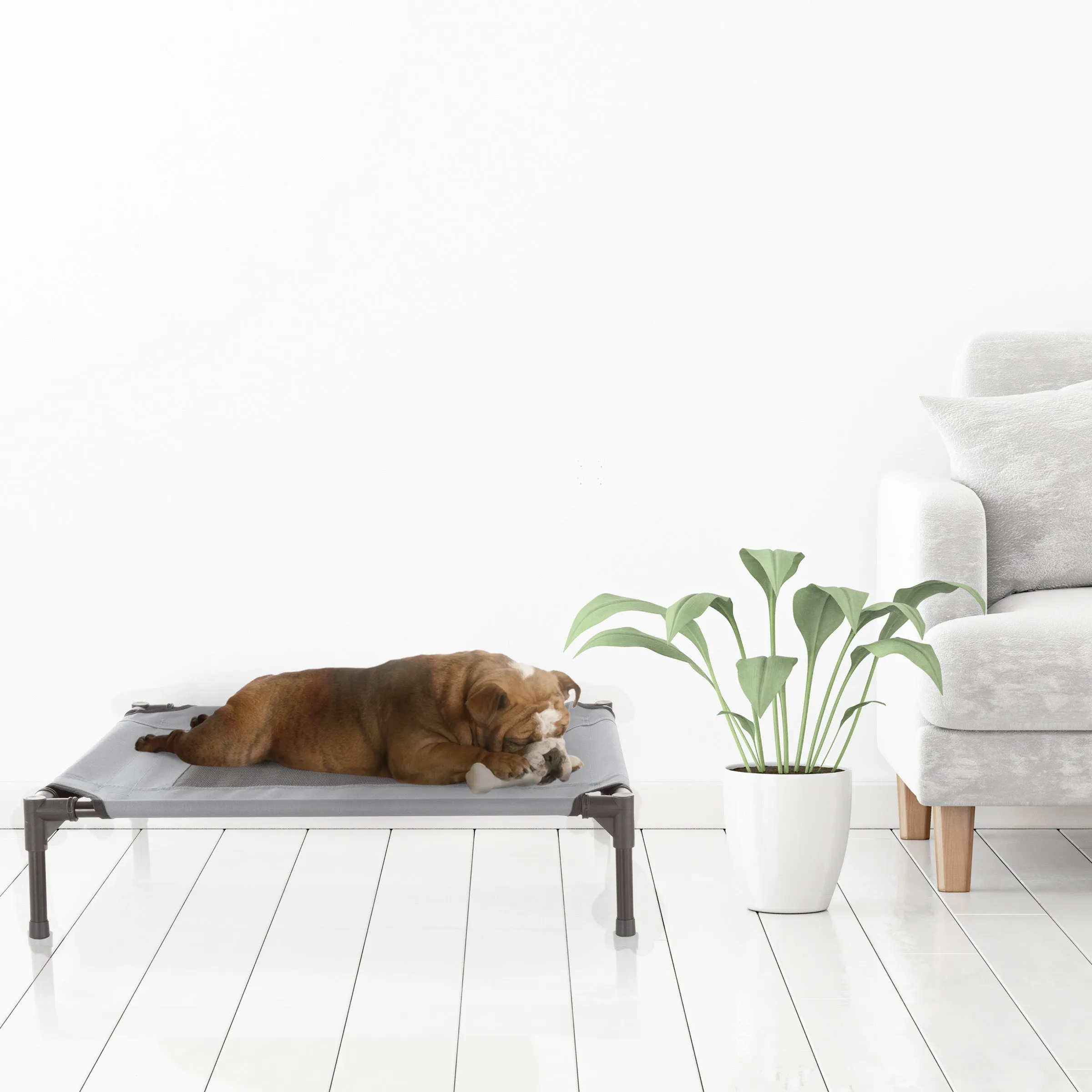 PETMAKER 30x24 Elevated Dog Bed, Gray