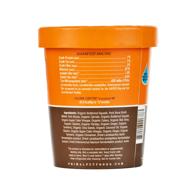 Primal - Awesome Squash Fresh Topper - Frozen Product (For Dog/Cat)