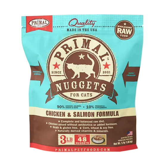 Primal Chicken & Salmon Nuggets Frozen Cat Food