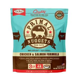 Primal Feline Raw Frozen Nuggets Chicken & Salmon 3lb