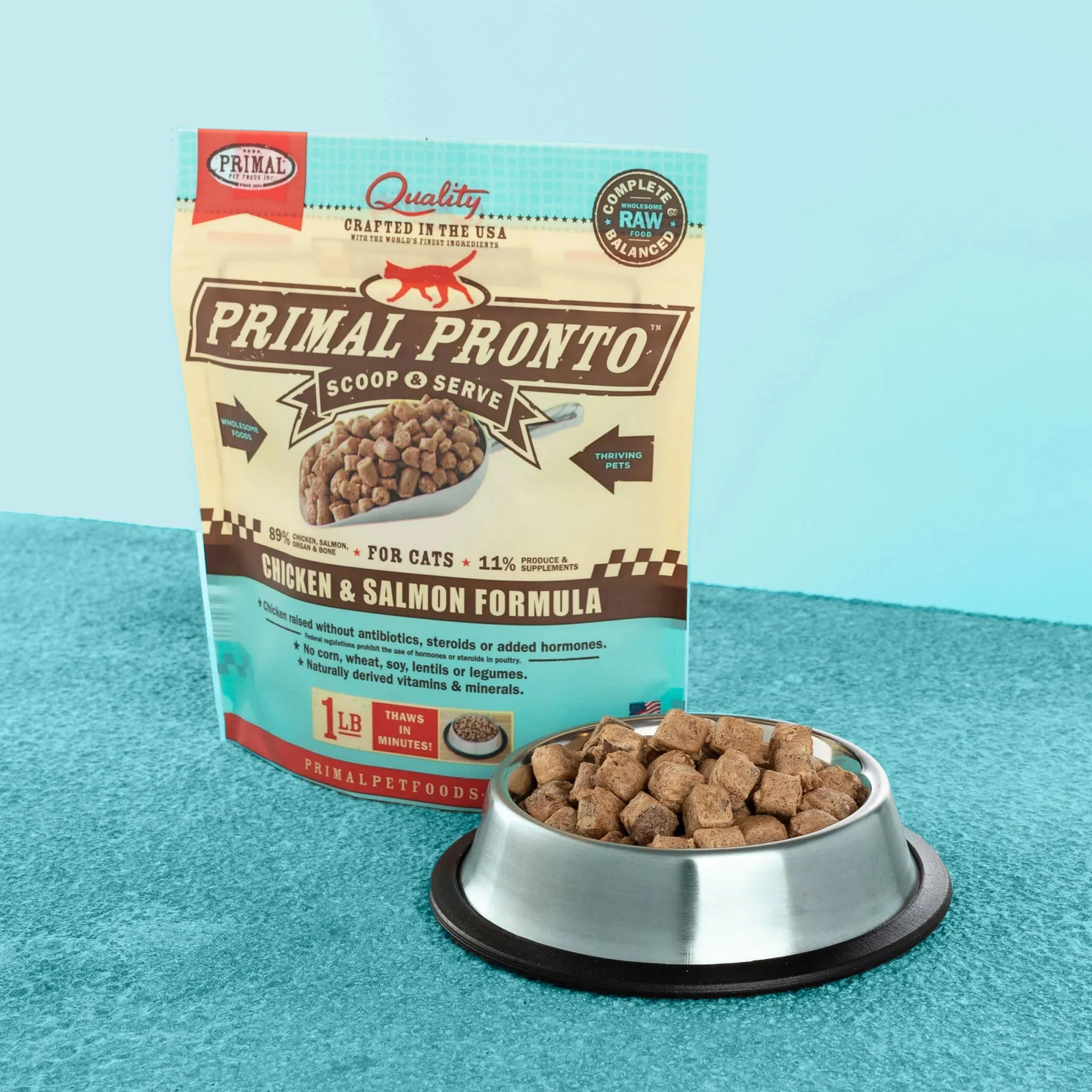 Primal Pronto Frozen Raw Scoop Chicken & Salmon for Cat