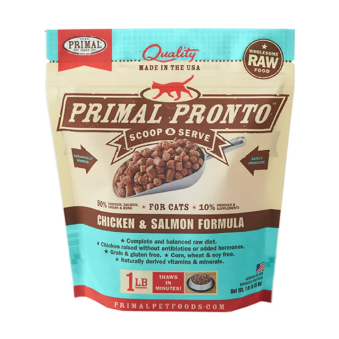 Primal Pronto Frozen Raw Scoop Chicken & Salmon for Cat