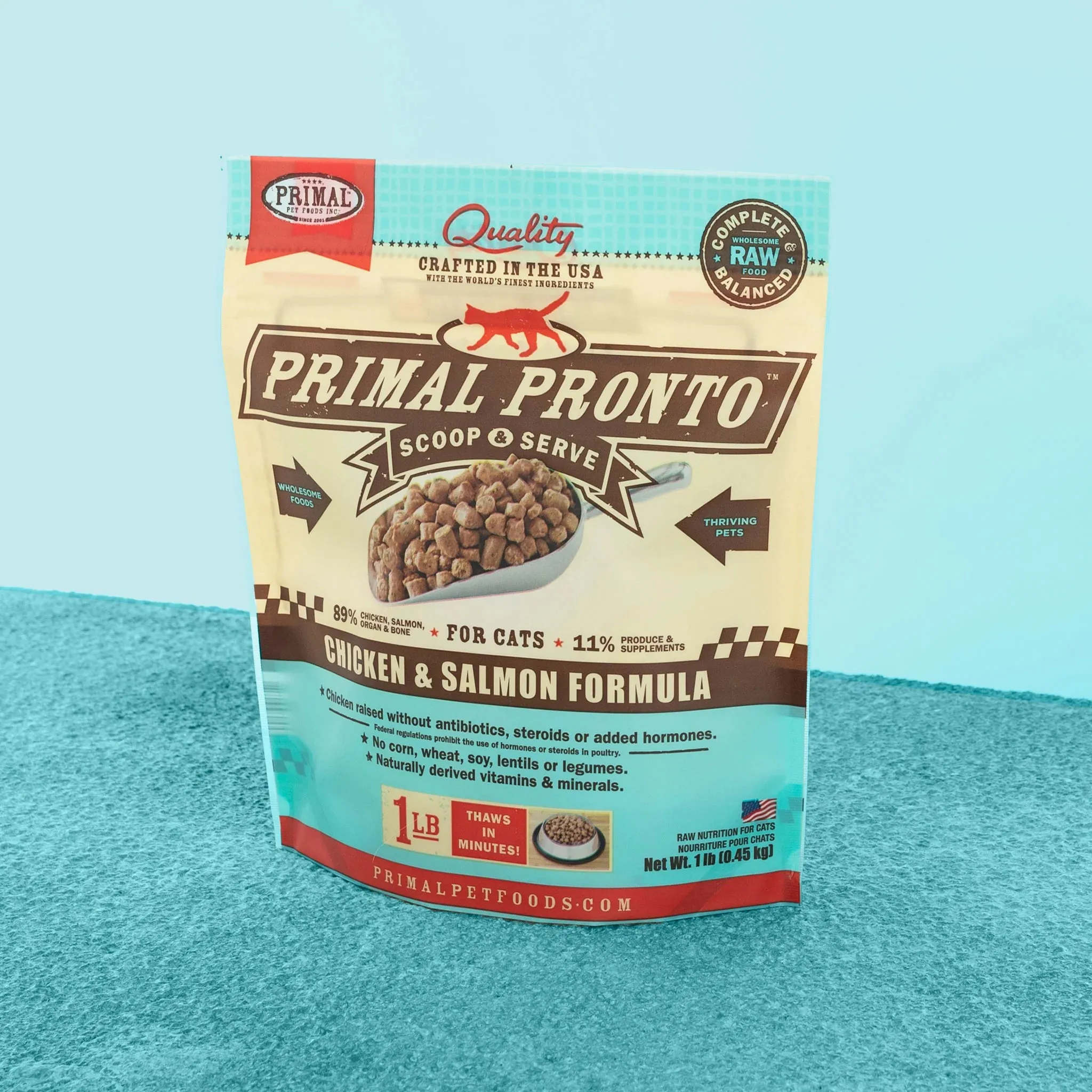 Primal Pronto Frozen Raw Scoop Chicken & Salmon for Cat