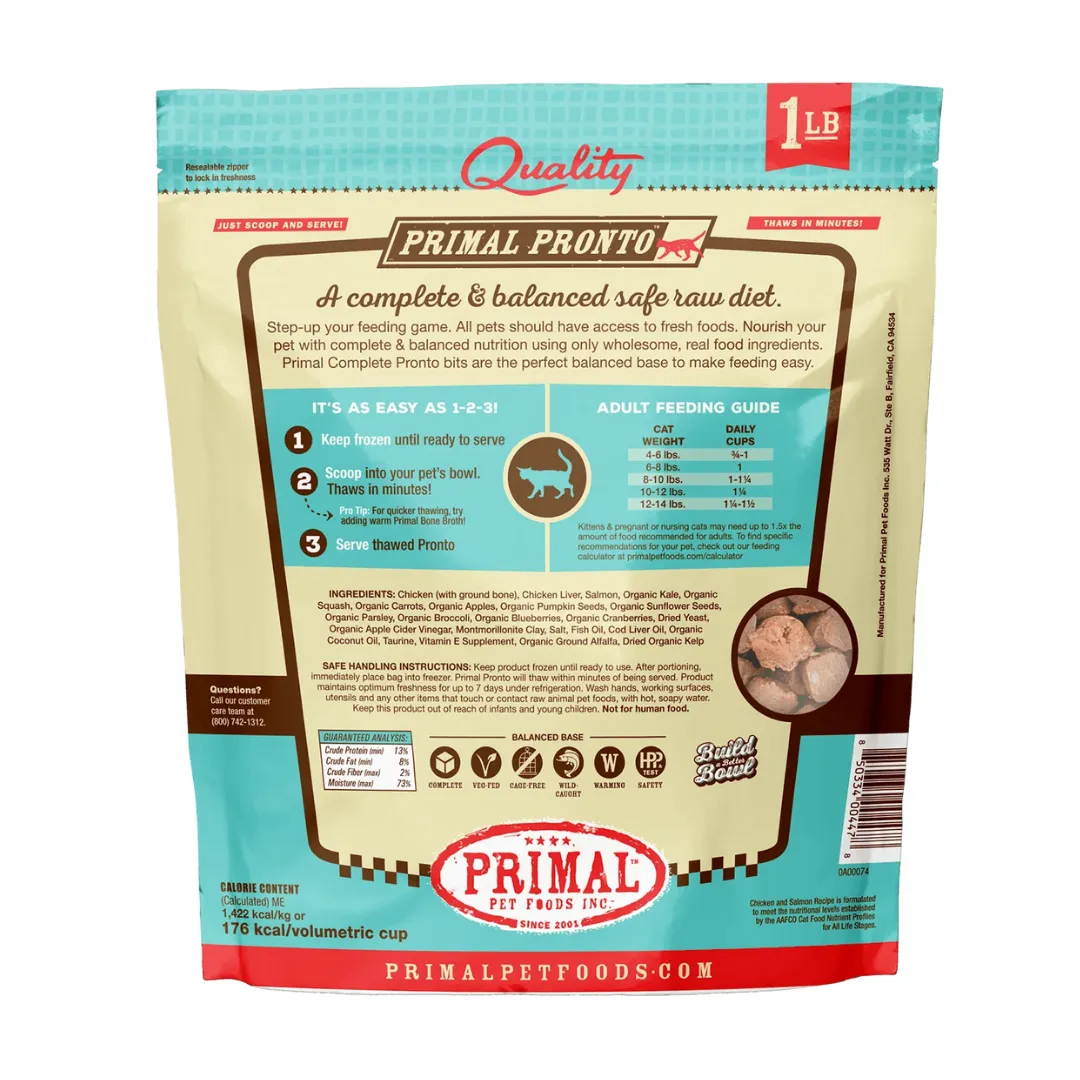 Primal Pronto Frozen Raw Scoop Chicken & Salmon for Cat
