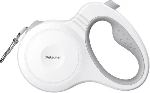 Retractable Dog Leash,16FT Dog Leash Retractable for Dogs up to 88lbs,360 No Tangle,One-Handed Brake,Big Grip,White
