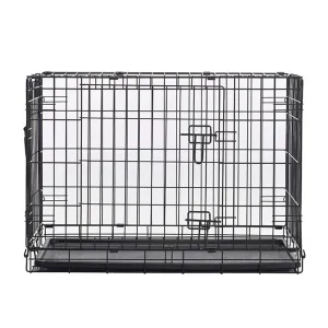Savic | Dog Cottage | Black Double Door Cage Crate