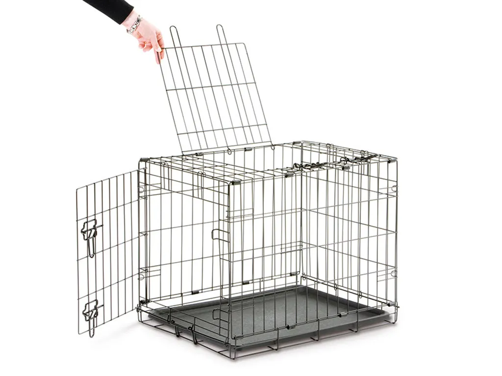 Savic | Dog Cottage | Black Double Door Cage Crate