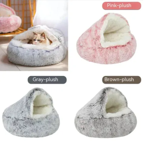 Semi-Closed Pet Bed Cozy Year-Round Comfort