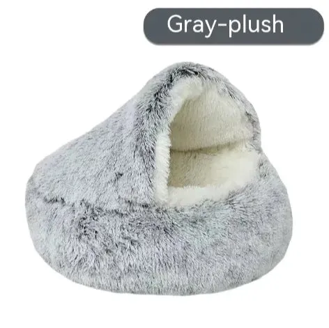 Semi-Closed Pet Bed Cozy Year-Round Comfort