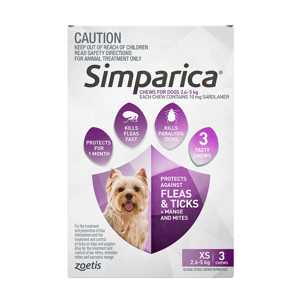 Simparica - Chews for Extra Small Dogs 2.6-5kg (3pk)