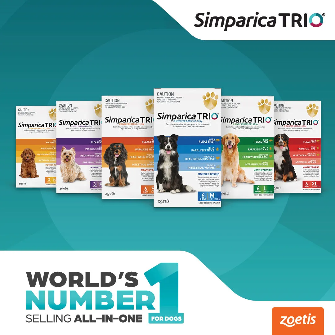 Simparica Trio - Chews for Dogs 20.1-40kg (6pk)