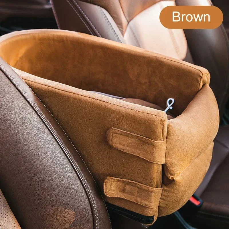 Travel Safely with Your Pet: Portable Pet Dog Car Seat, Nonslip Carriers - Central Control Safety Armrest Box Kennel Dog Bed for Small Dogs & Cats, Ideal for Travel!