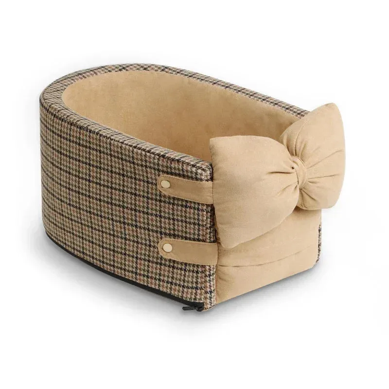 Travel Safely with Your Pet: Portable Pet Dog Car Seat, Nonslip Carriers - Central Control Safety Armrest Box Kennel Dog Bed for Small Dogs & Cats, Ideal for Travel!