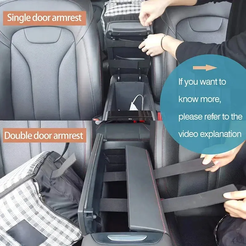 Travel Safely with Your Pet: Portable Pet Dog Car Seat, Nonslip Carriers - Central Control Safety Armrest Box Kennel Dog Bed for Small Dogs & Cats, Ideal for Travel!
