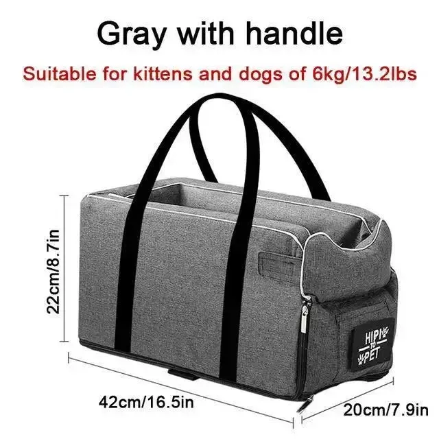 Travel Safely with Your Pet: Portable Pet Dog Car Seat, Nonslip Carriers - Central Control Safety Armrest Box Kennel Dog Bed for Small Dogs & Cats, Ideal for Travel!