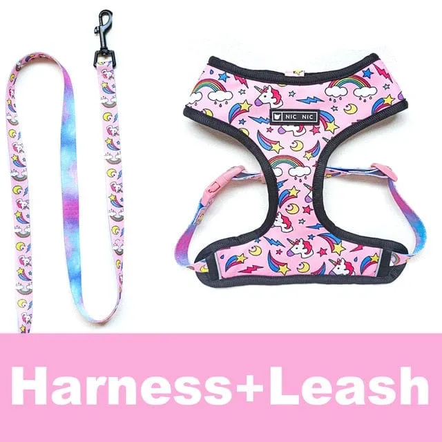 Unicorn Dachshund Harness and Leash Set