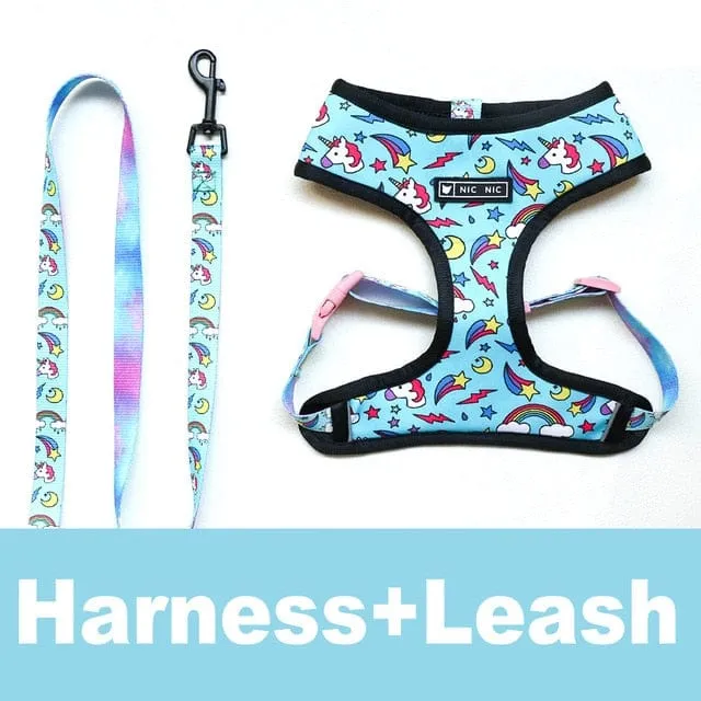 Unicorn Dachshund Harness and Leash Set