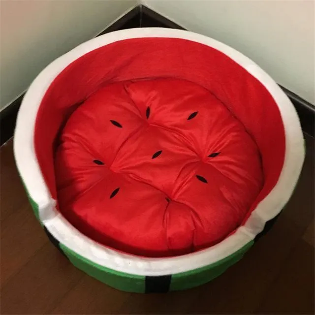 Watermelon Plush Dog and Cat Bed