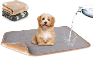 YUEPET Waterproof Dog Blankets, 2 Pack Washable Dog Blankets for Bed Couch Sofa Protector Fleece Flannel Puppy Blanket Soft Plush Reversible Throw Blanket for Small Dogs Puppy Cat 23"16"(Grey Coffee)