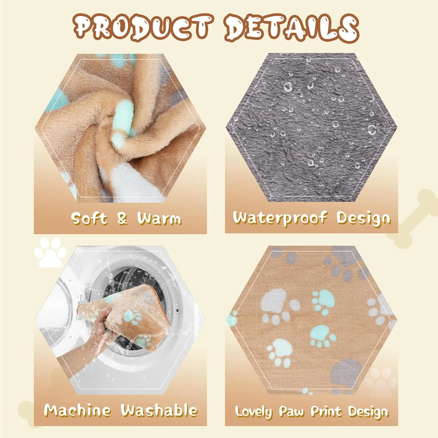 YUEPET Waterproof Dog Blankets, 2 Pack Washable Dog Blankets for Bed Couch Sofa Protector Fleece Flannel Puppy Blanket Soft Plush Reversible Throw Blanket for Small Dogs Puppy Cat 23"16"(Grey Coffee)