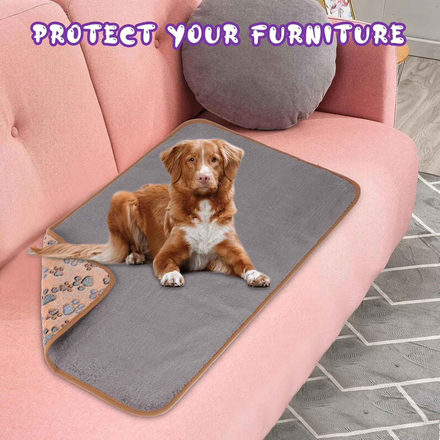 YUEPET Waterproof Dog Blankets, 6 Pack Washable Dog Blankets for Bed Couch Sofa Protector Fleece Flannel Puppy Blanket Soft Plush Reversible Throw Blanket for Small Dog Puppy Cat 23"16"