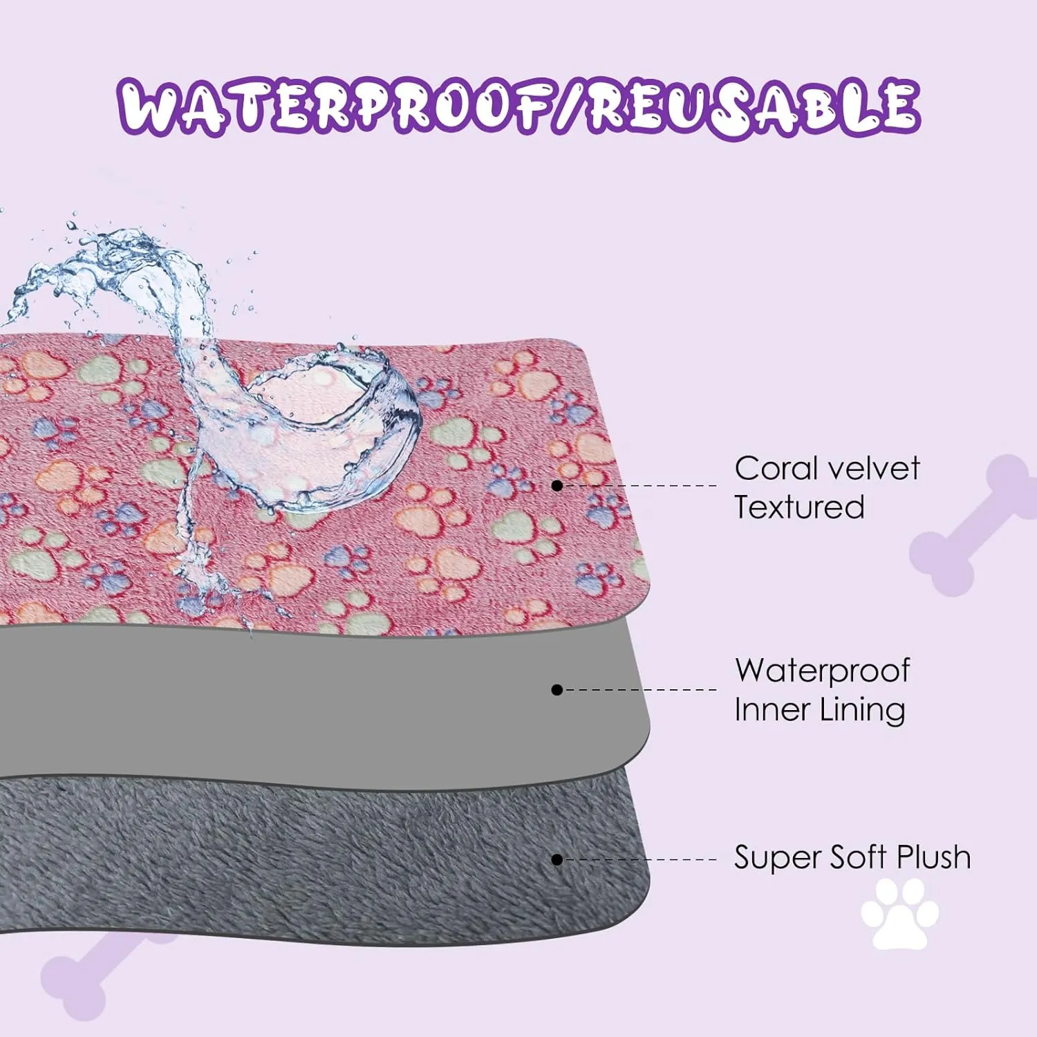 YUEPET Waterproof Dog Blankets, 6 Pack Washable Dog Blankets for Bed Couch Sofa Protector Fleece Flannel Puppy Blanket Soft Plush Reversible Throw Blanket for Small Dog Puppy Cat 23"16"